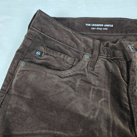 AG Goldschmied Legging Ankle Women’s Brown Stretch Corduroy Skinny Jeans Size 27 - Picture 4 of 11